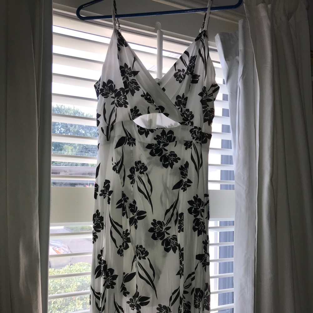 Black and white floral dress